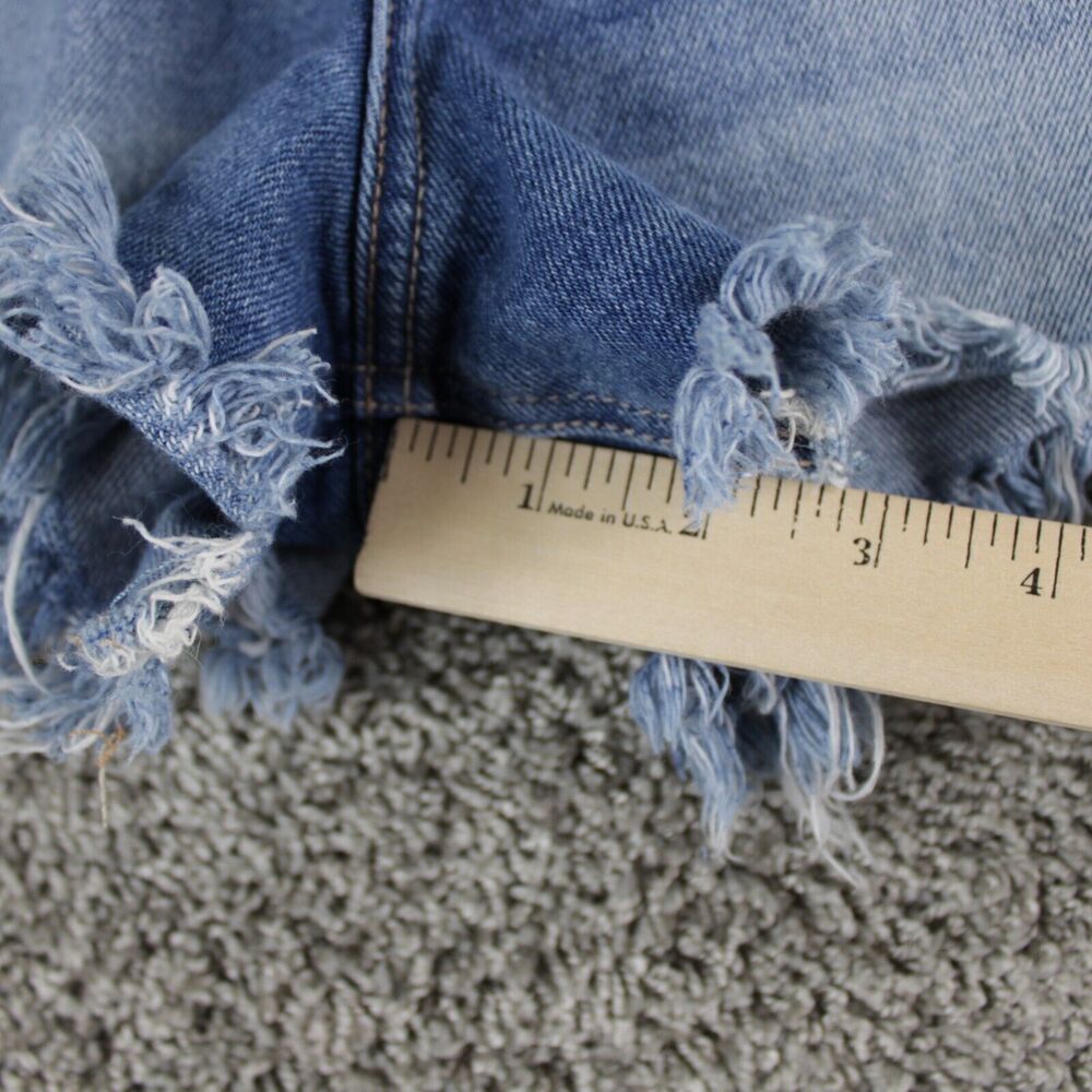 Hollister Womens Low Rise Denim Shorts Blue Button Fly Size 7 - Picture 7 of 8